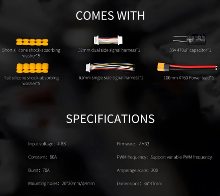 F60A MINI 20x20 4IN1 ESC for FPV Drones