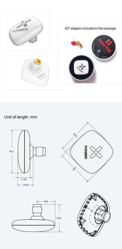 Antenna RHCP SMA ECHO 2 White