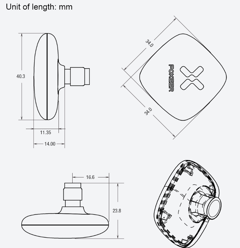 Antenna LHCP SMA ECHO 2 White