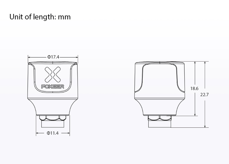 Lollipop Antenna V4 Stubby LHCP SMA White