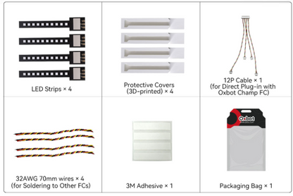 Oxbot Champ Racing LED Strip Kit (4-Pack, 10 LEDs per Strip)