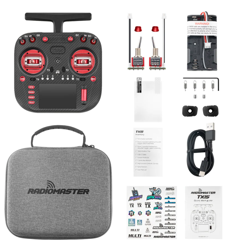 RadioMaster TX15 MAX 无线电遥控器（含电池）