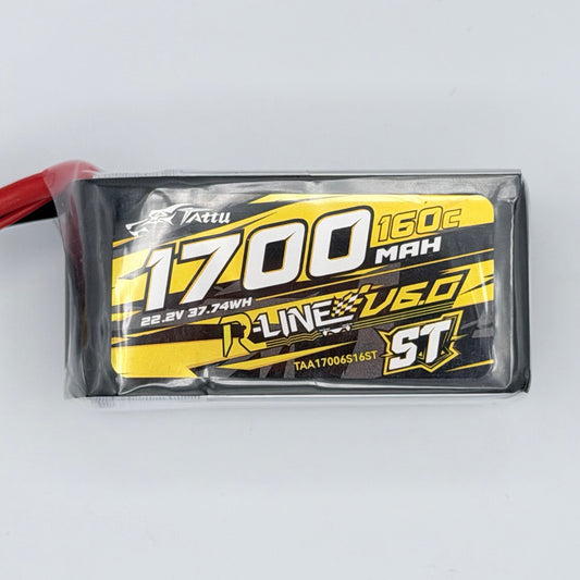 Tattu R-Line V6.0 1700mAh 6S 160C ST LiPo Battery